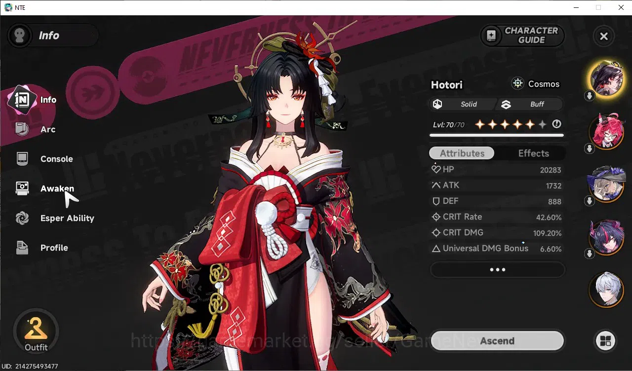 Neverness to Everness Accounts GLOBAL SEA|HL 45|TL 26|10 SSR[ShinkuA1,HotoriA1,Nanally]+Sign,Jiuyuan,Baicang,ChizA1,etc|2 5