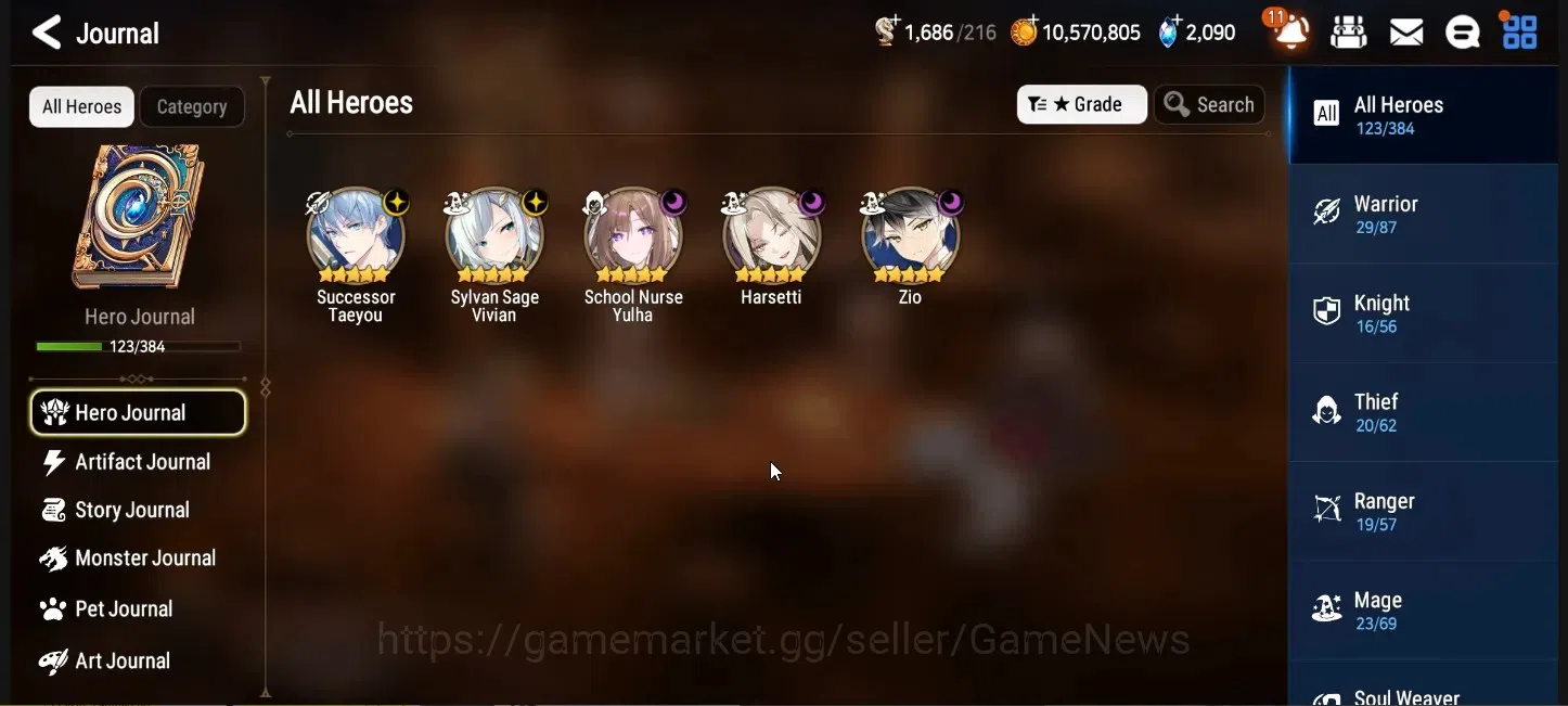 Epic Seven Accounts Starter GLOBAL UnVerif|New Era|5 ML(Harsetti,Zio,SN Yulha,SS Vivian,S Taeyou) Aube,TA Coli,Mort,Elvira 1