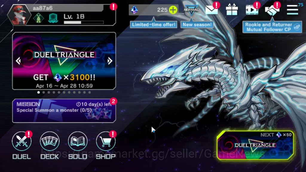 Yu-Gi-Oh! Master Duel Accounts Lv 18|20 Deck|VSK9,Dracotail,Radiant,Yummys,Dragot image 1