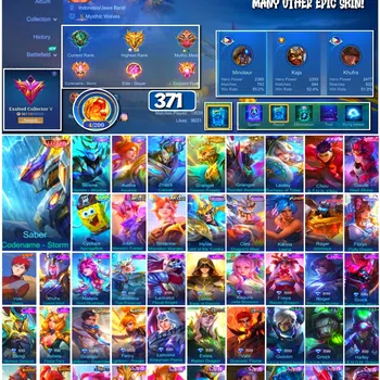 Mobile Legends: Bang Bang Collector #3869 371 Skins | Legend Saber | Prime Granger | S image 1