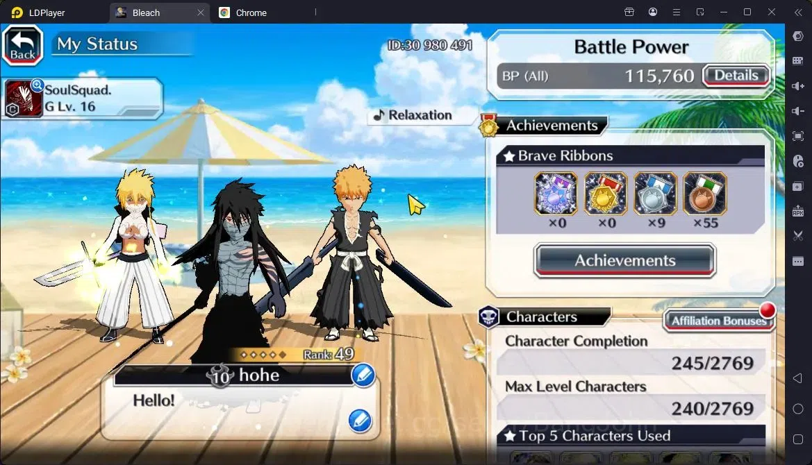 Bleach: Brave Souls Accounts Starter GLOBAL | 11k Orb + fresh Story | Ichigo DTV,Aizen 6Aniv,Ichigo 9th Aniv,Halibel FB 2