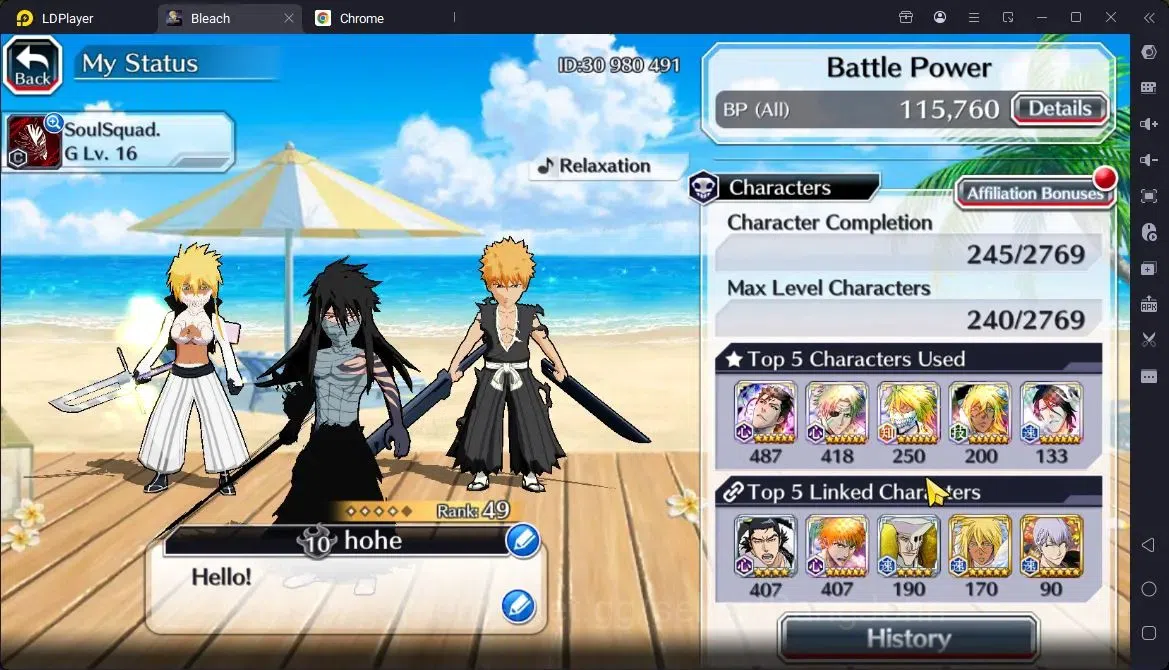Bleach: Brave Souls Accounts Starter GLOBAL | 11k Orb + fresh Story | Ichigo DTV,Aizen 6Aniv,Ichigo 9th Aniv,Halibel FB 3