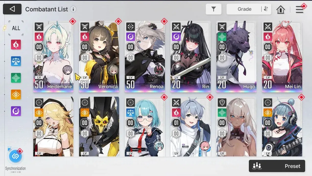 Chaos Zero Nightmare Accounts GLOBAL Lv 45|7 SSR[Veronica+Sign,Heidemarie,Mei Lin,Renoa,Orlea,Rin,Hugo]+11 3