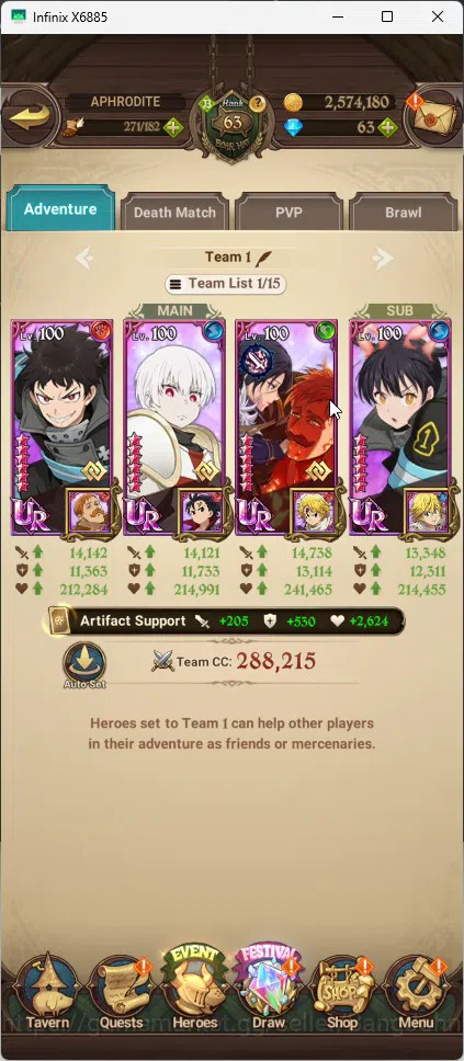 The Seven Deadly Sins: Grand Cross Accounts Whale Global | 3.2M CC |1 LR | Salos, Merlin Esca, Chaos Arthur ,Mael|Full 7