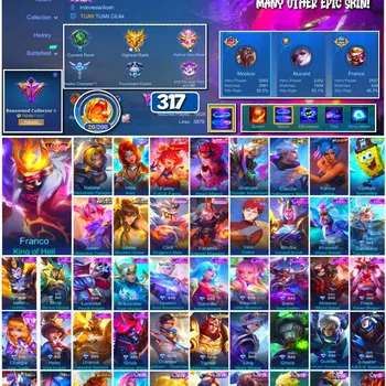 Mobile Legends: Bang Bang Collector #3717 317 Skins | Legend Franco | Collector Natali image 1
