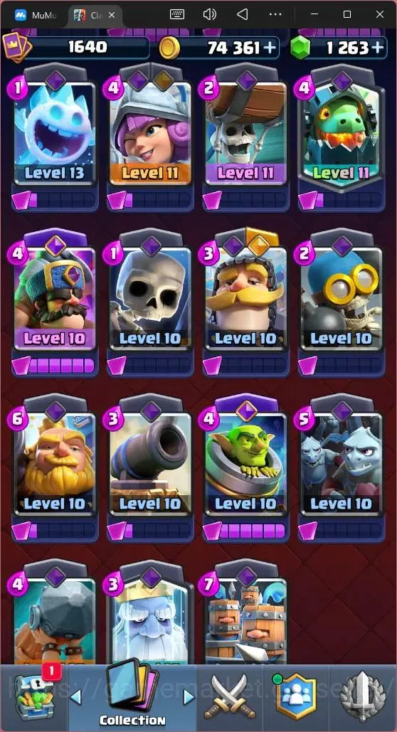 Clash Royale Accounts High-End Global |CL 1640|KTL 16|Trophy 12381|121 Cards|9 MAX|8 Champ|4 Hero|15 Evo|74K Gold|1263 10