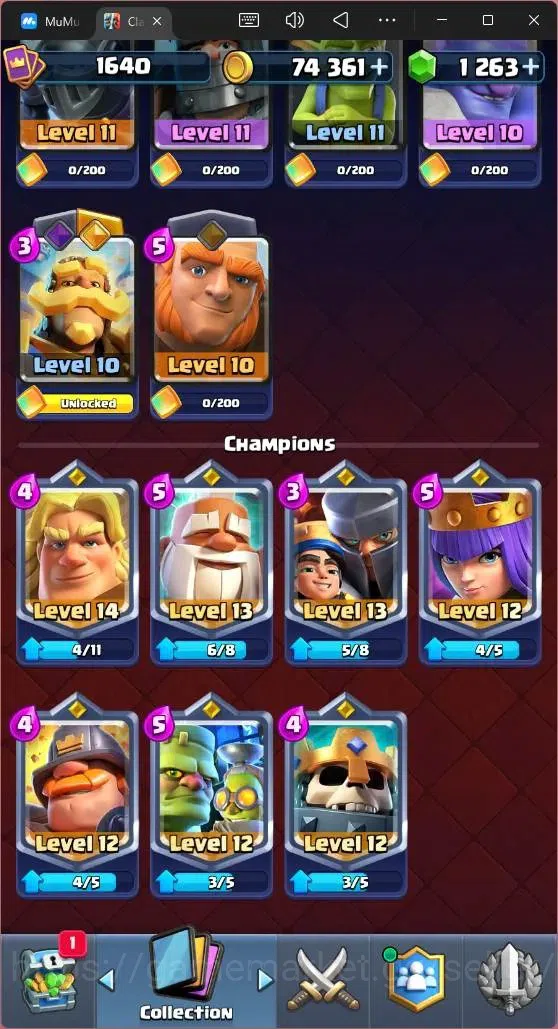 Clash Royale Accounts High-End Global |CL 1640|KTL 16|Trophy 12381|121 Cards|9 MAX|8 Champ|4 Hero|15 Evo|74K Gold|1263 13