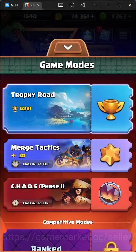 Clash Royale Accounts High-End Global |CL 1640|KTL 16|Trophy 12381|121 Cards|9 MAX|8 Champ|4 Hero|15 Evo|74K Gold|1263 2