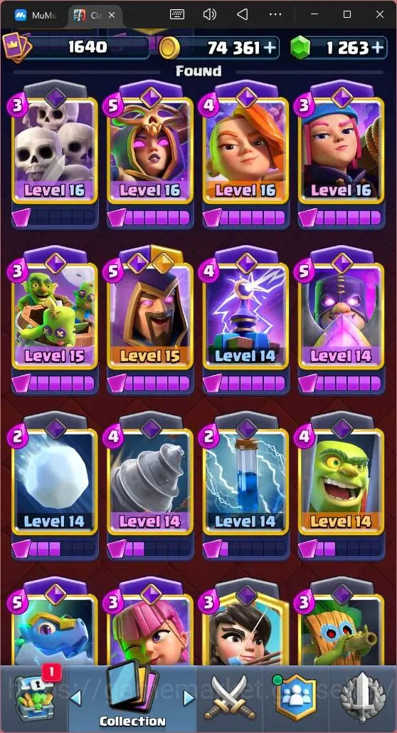 Clash Royale Accounts High-End Global |CL 1640|KTL 16|Trophy 12381|121 Cards|9 MAX|8 Champ|4 Hero|15 Evo|74K Gold|1263 8