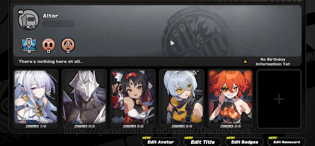 Zenless Zone Zero Accounts Starter ASIA|IK 45|S1 CH4|2 Limit [Velina M1 + Sign,Pyrois]+3 STD (Koleda,Nekomata,Soldier|Mc 5