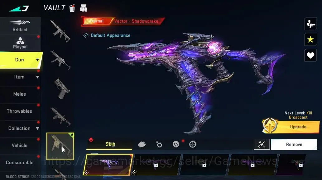 Blood Strike Accounts Collab Skin ASIA|ETERNAL Vector Shadowdrake|Legendary M4A1 Venom,JET Cosmonaut,Nova Rebel Vogue|Log 1