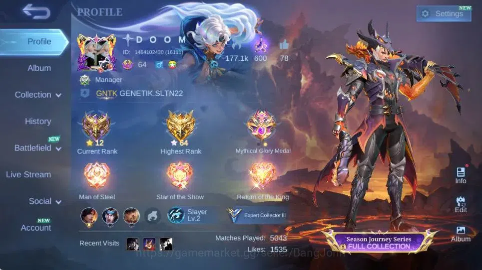 Mobile Legends: Bang Bang Accounts Global|Skin 158|Expert|Collector Natalia|Collab Ba image 15