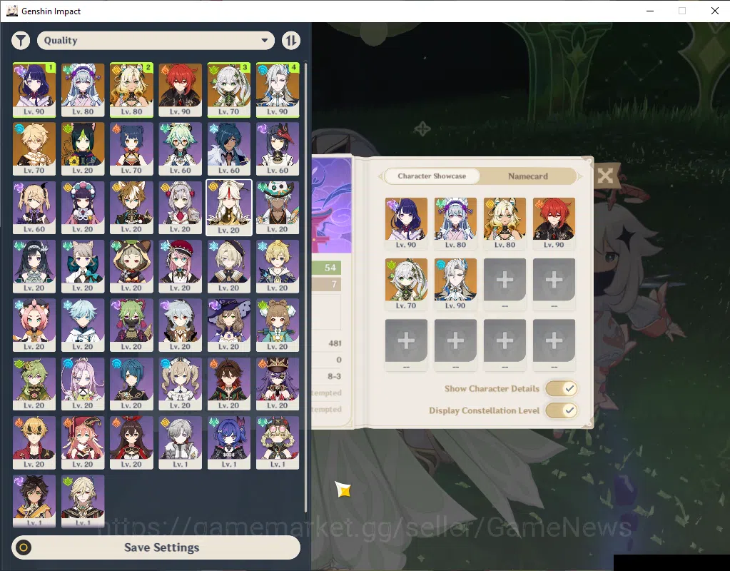 Genshin Impact Accounts End Game ASIA|AR 54|Rate ON|4 Limited + 1 (*5Wep)|Neuvilette,Xilonen,Nahida,Raiden Shogun|Mc 1
