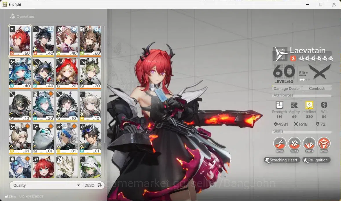 Arknights: Endfield Accounts Asia | Lv 47|4 Limit+3Sign|Laevatain,Gilberta,Tang image 3
