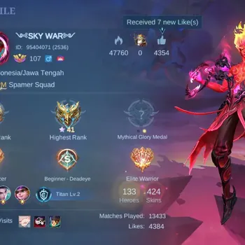 Mobile Legends: Bang Bang Accounts Others Hero133|Skin 424|Exalted|Legend Valir|Prime Granger|Transformer
