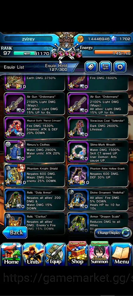 Grand Summoners Accounts Global|Rank 97|1,7k cc|9 Ascend+4 TW|[Roy,Okarun,E image 11