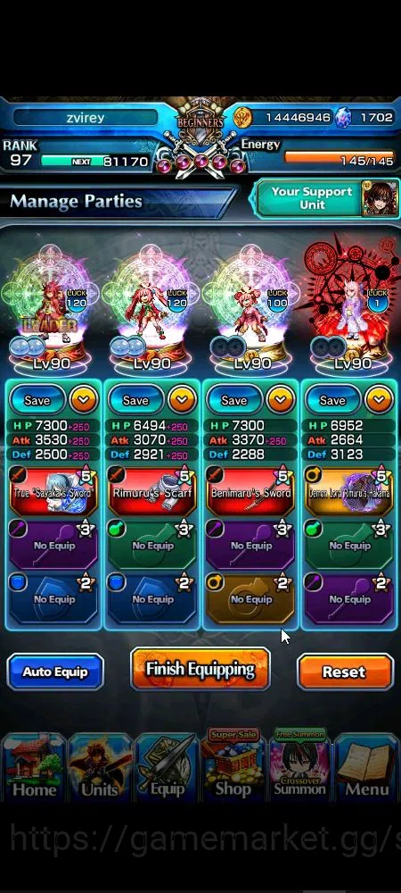 Grand Summoners Accounts Global|Rank 97|1,7k cc|9 Ascend+4 TW|[Roy,Okarun,E image 3