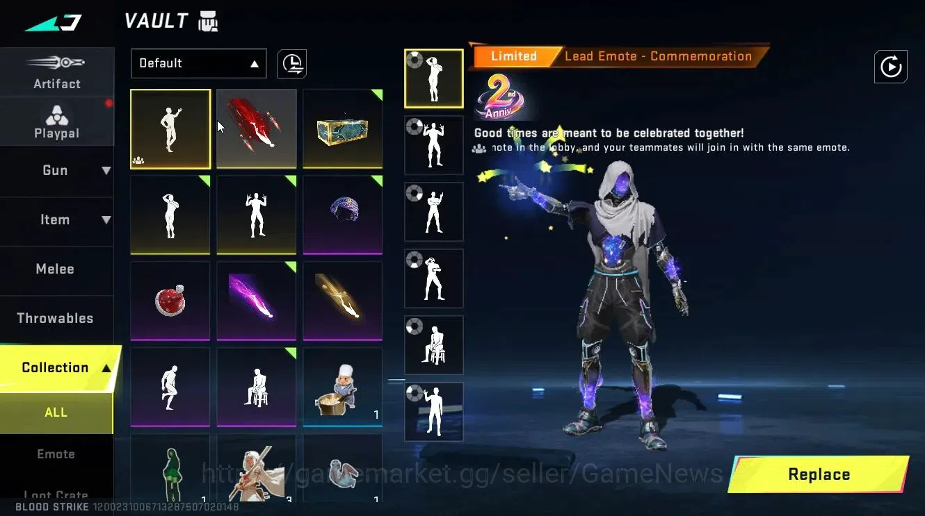 Blood Strike Accounts Collab Skin ASIA|Collab 7DS [AK47-Rhitta, QBZ95-Darkness]|ULTRA [ETHAN,FN2000,SVD,SPEAR]|Limited 15