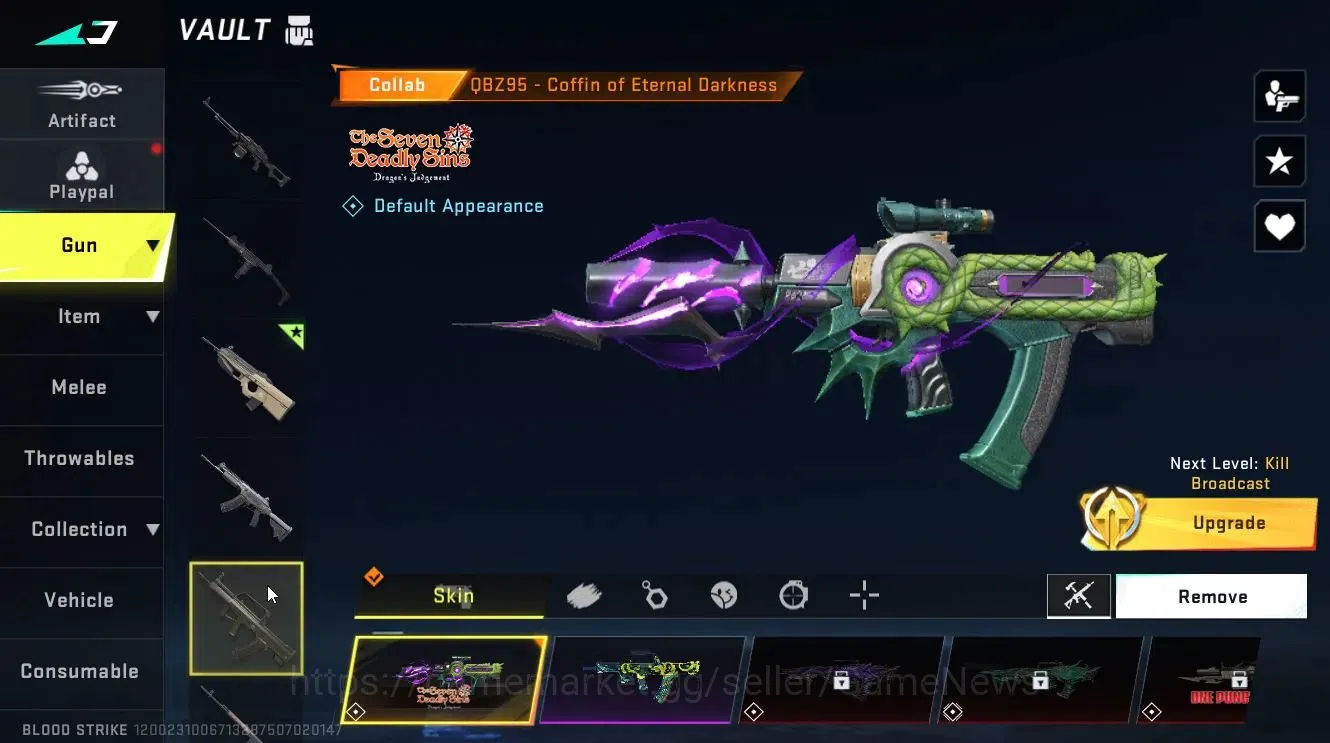 Blood Strike Accounts Collab Skin ASIA|Collab 7DS [AK47-Rhitta, QBZ95-Darkness]|ULTRA [ETHAN,FN2000,SVD,SPEAR]|Limited 9