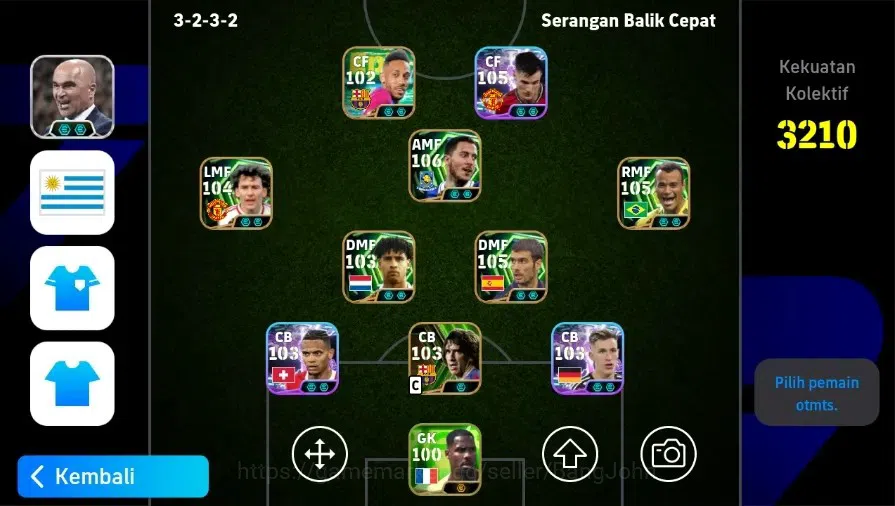 eFootball Accounts Others Mobile|PW 3210|Eden Hazard Epic,Cafu Epic,Pep Guardiola Epic,Rodrigo De Paul ShowT,Benjamin Sesko 1