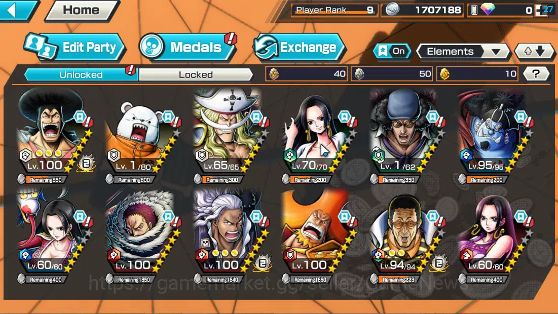 One Piece Bounty Rush Accounts Global|3 EX|Great Pirates Newgate,Blackbeard Pirat image 3