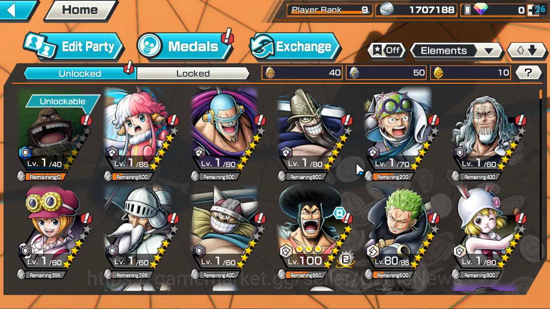 One Piece Bounty Rush Accounts Global|3 EX|Great Pirates Newgate,Blackbeard Pirat image 4