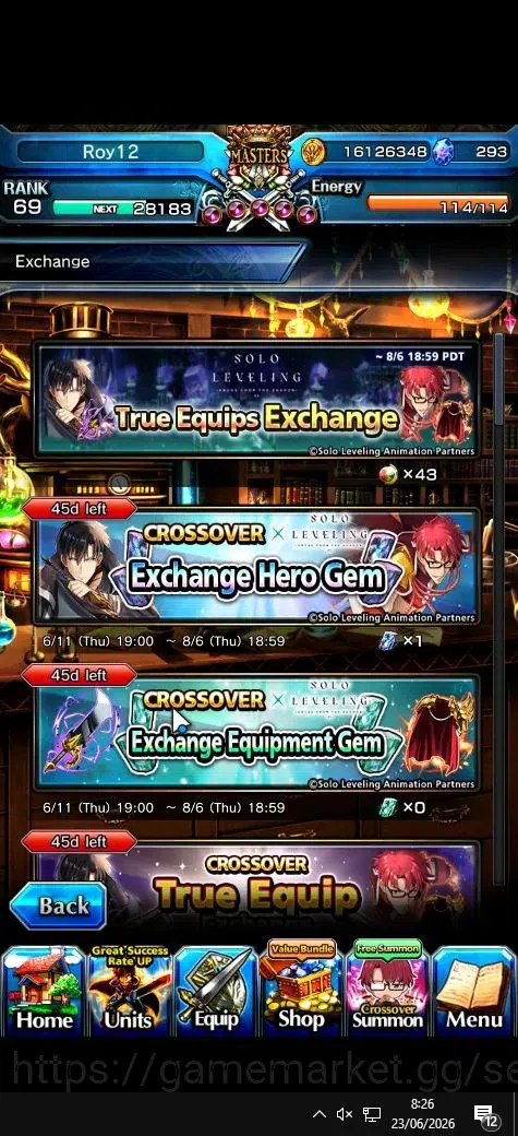 Grand Summoners Accounts Global|Rank 69|293 cc|14 Ascend+8 TW|[Ultimate Roy image 8