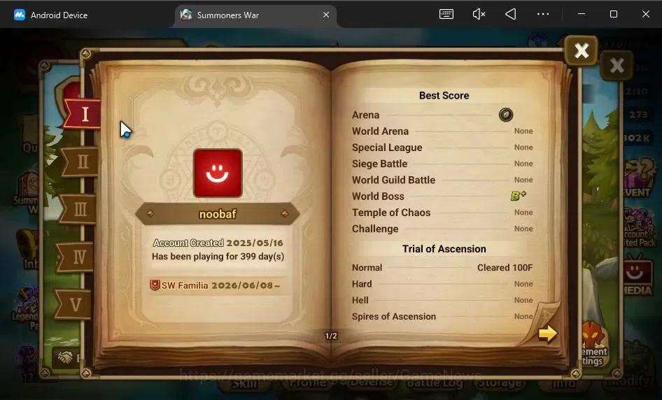 Summoners War: Sky Arena Accounts GLOBAL Lv 100|1 LD[Werner]|17 Total NB5[Gandalf Wa image 3