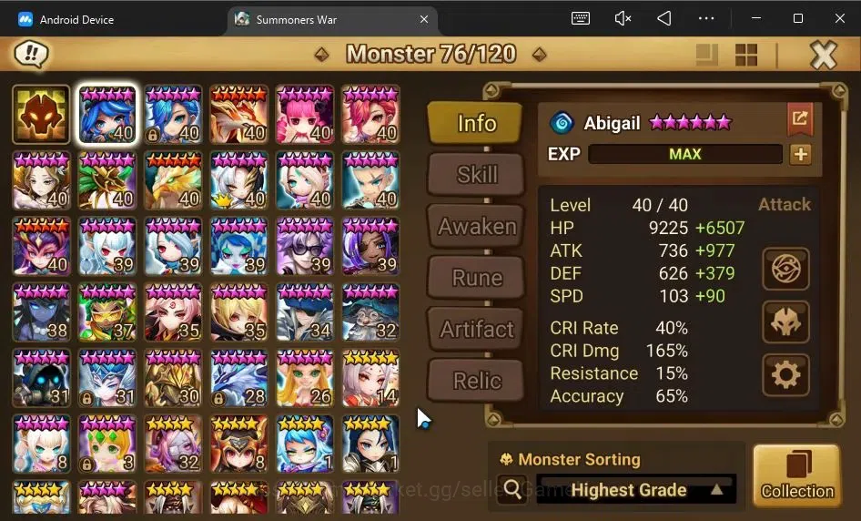 Summoners War: Sky Arena Accounts GLOBAL Lv 100|1 LD[Werner]|17 Total NB5[Gandalf Wa image 8