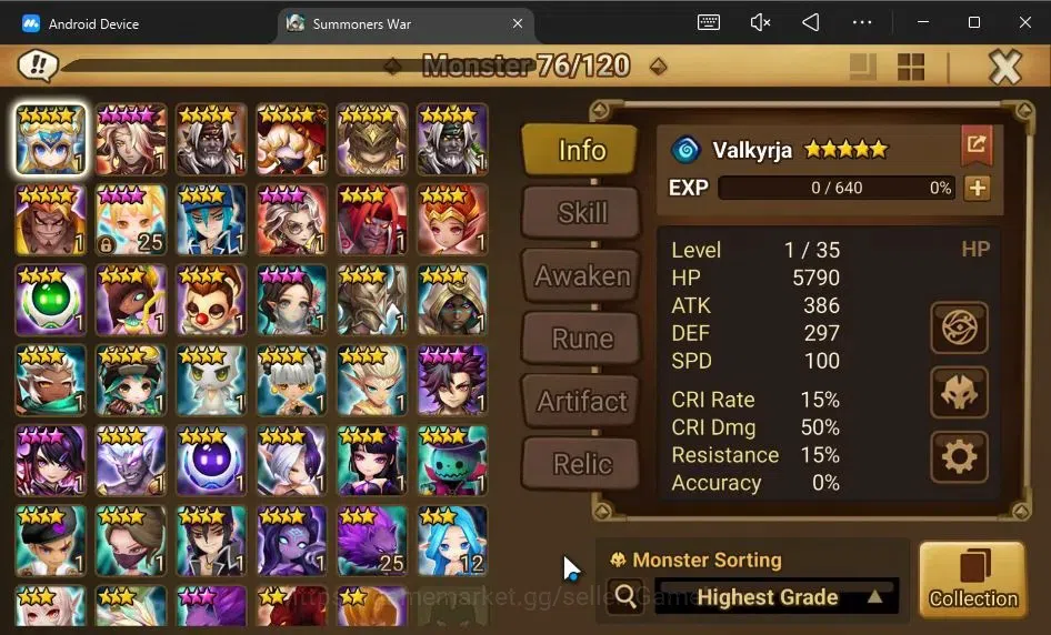 Summoners War: Sky Arena Accounts GLOBAL Lv 100|1 LD[Werner]|17 Total NB5[Gandalf Wa image 9