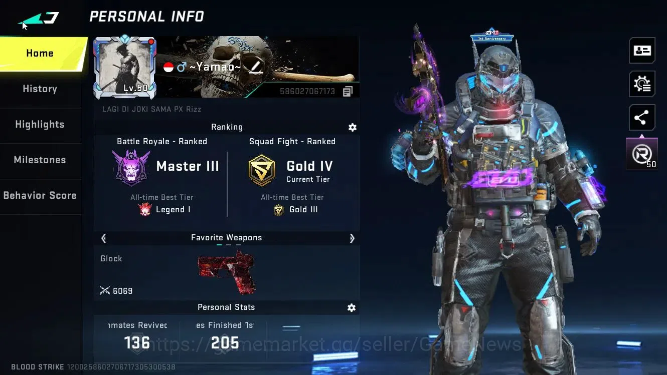 Blood Strike Accounts ASIA|Sedan-Odashadow+11 ULTRA[JET,HANK,MP45,etc]|C image 2