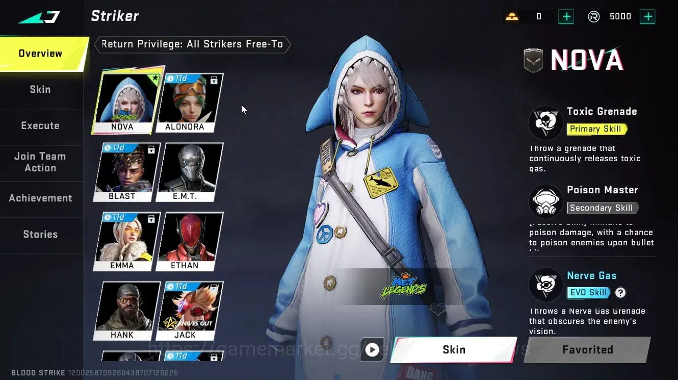 Blood Strike Accounts Rare Skin ASIA|ETERNAL M4A1-Blight's Embrace Lv3|Collab OPM Saitama Parachute|Legendary 3