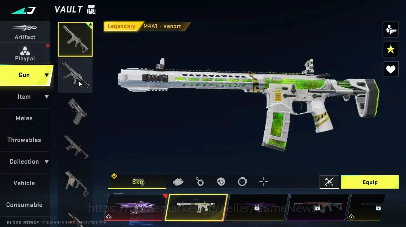 Blood Strike Accounts Rare Skin ASIA|ETERNAL M4A1-Blight's Embrace Lv3|Collab OPM Saitama Parachute|Legendary 6