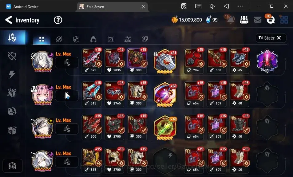 Epic Seven Accounts GLOBAL Unverif|13 ML(BArunka,Har setti,Belian,Etc) image 12