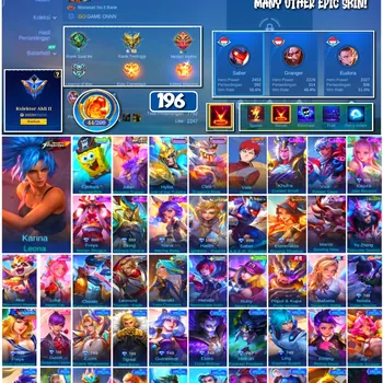 Mobile Legends: Bang Bang Accounts #4271 196 Skins | Karina Leona (THE KING OF FIGHTERS / KOF) | Vale Gaara (NARUTO x MLBB