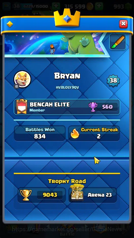 Clash Royale Accounts Lv 38|Trophy 9043|KTL 13|Limit Skin|Total Card 121 image 18