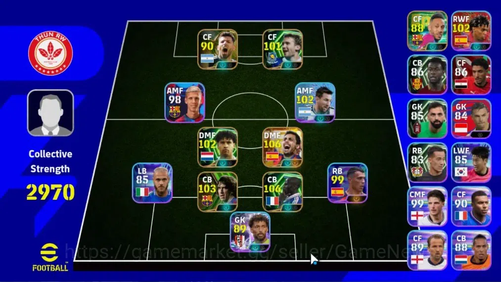 eFootball Accounts Legends & Iconic Players Android|Big Time Rodri Spain '26|Epic Lilian Thuram,Carles 1