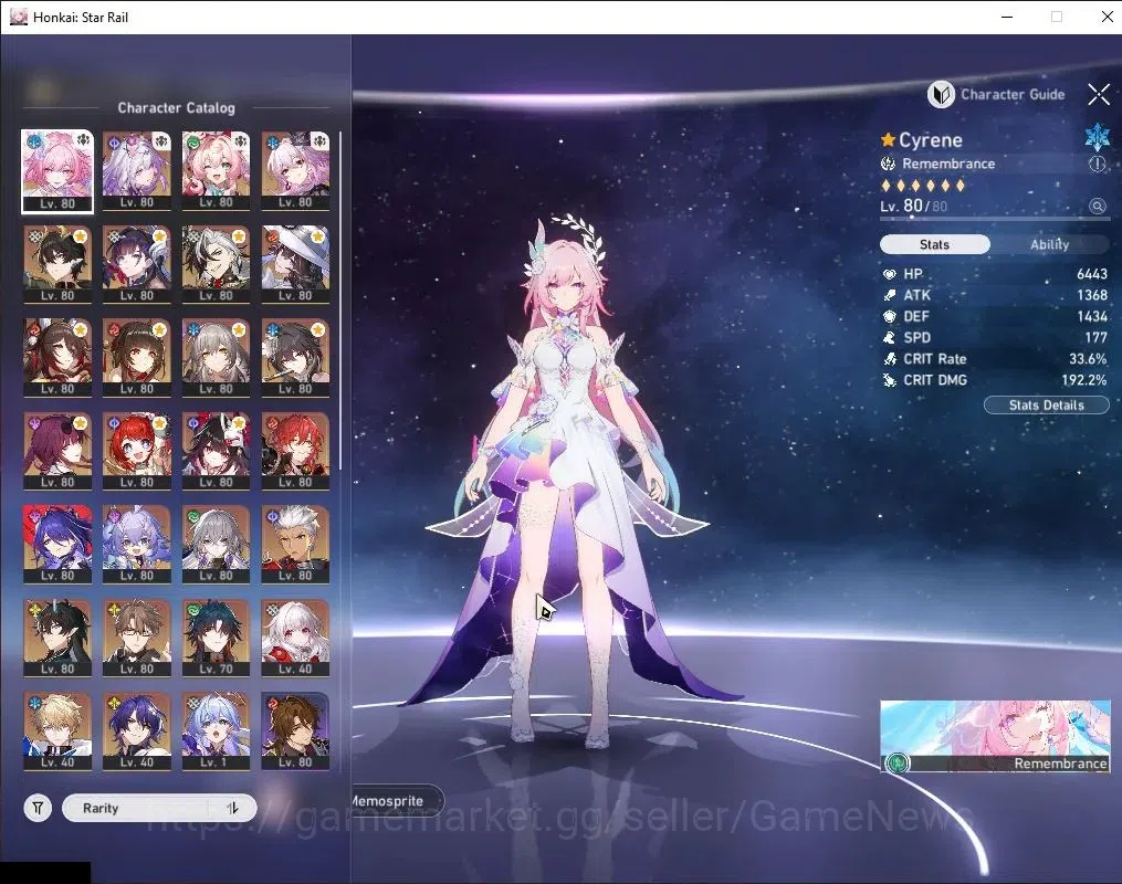 Honkai Star Rail Accounts ASIA|TL 70|20 Limited|Castorce Prem Team|(Cyrene E image 4
