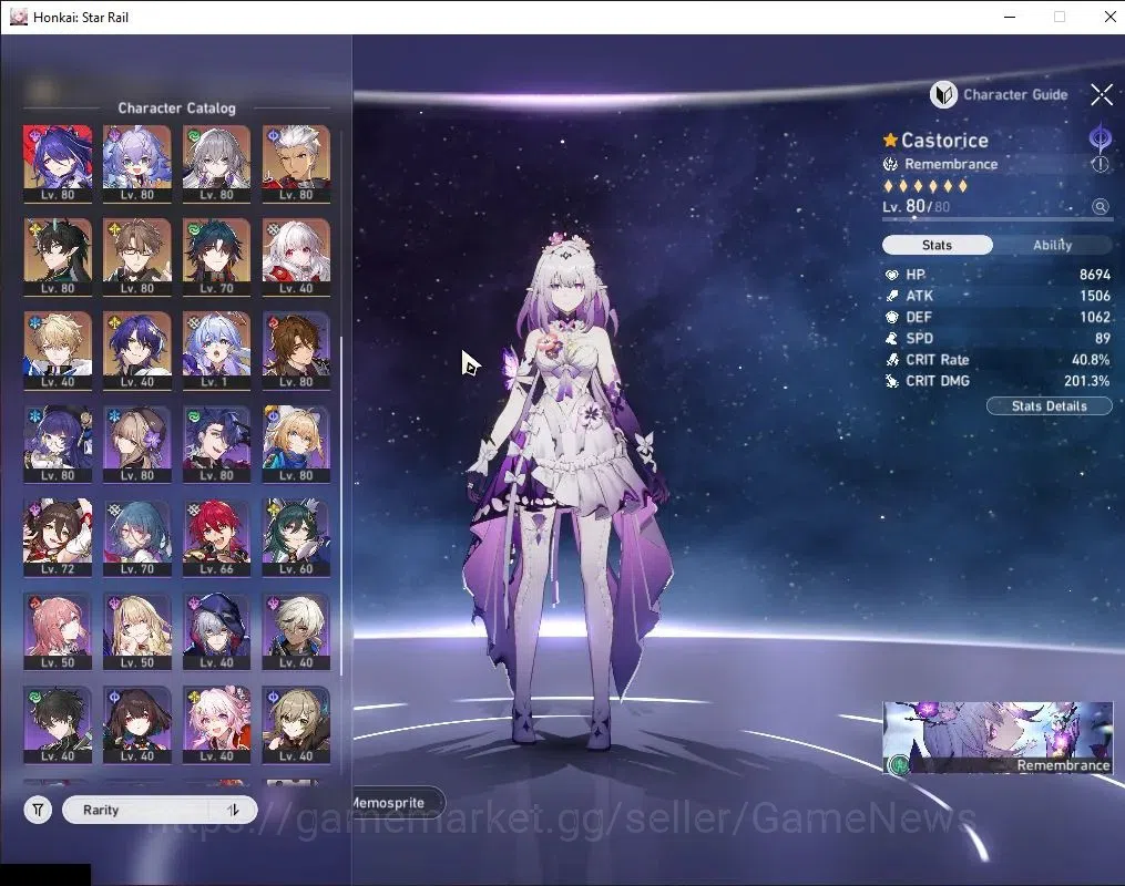 Honkai Star Rail Accounts ASIA|TL 70|20 Limited|Castorce Prem Team|(Cyrene E image 5