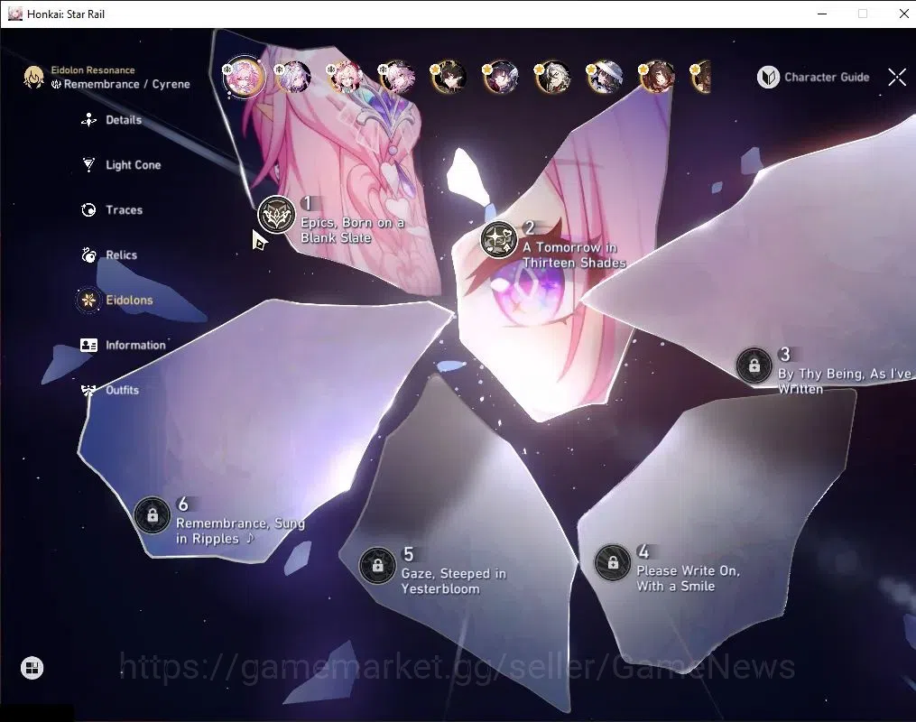 Honkai Star Rail Accounts ASIA|TL 70|20 Limited|Castorce Prem Team|(Cyrene E image 6