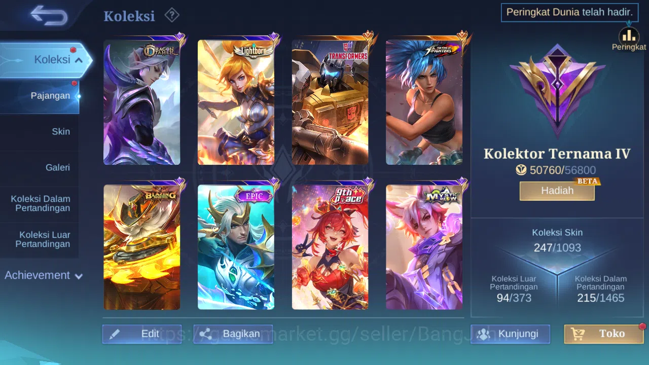 Mobile Legends: Bang Bang Accounts Hero 130 | Skin 247 | Transformers Roger | Lighbor image 12