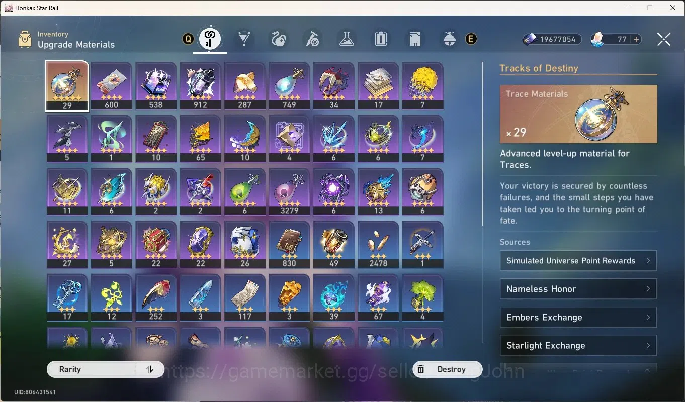 Honkai Star Rail Accounts Others ASIA|TL 69|10 Limited [Castorice]+Sign,Sunday,RuangMei,Lingsha,Rappa,Yunli,SilverWolf 8