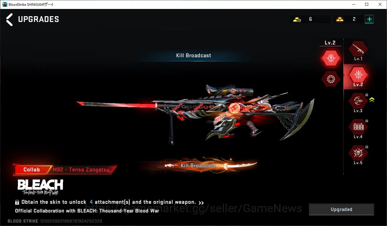 Blood Strike Accounts ASIA|Collab BLEACH Lv2 M82-Tensa Zangetsu,Byakuya, image 7