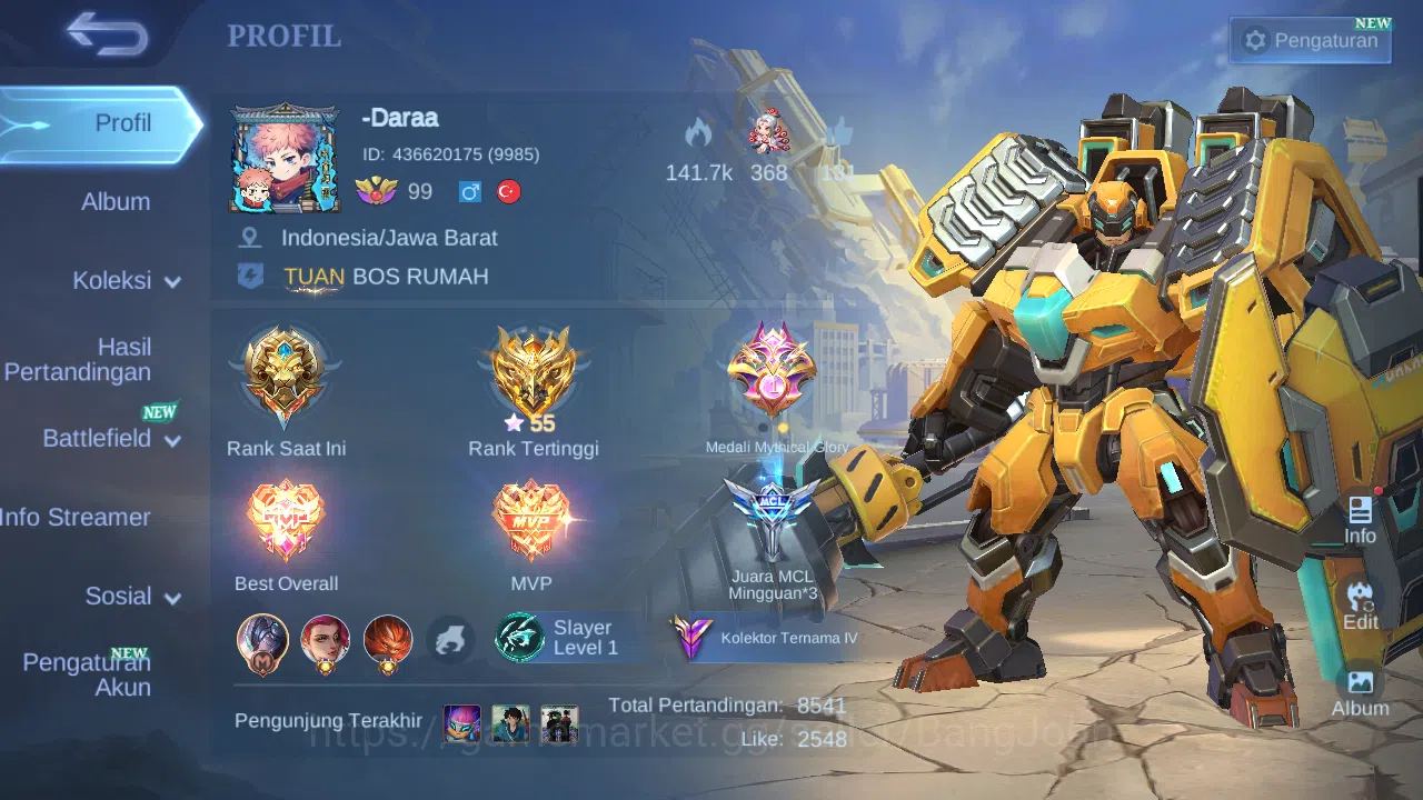 Hero 132 Skin 271 | Luckybox Johnson | Annual Kagura | CC Natalia | Zodiac Hilda | Epic Terizla check ss ML1323B Mobile Legends: Bang Bang Others Hero 132 Skin 271 | Luckybox Johnson | Annual Kagu image 1