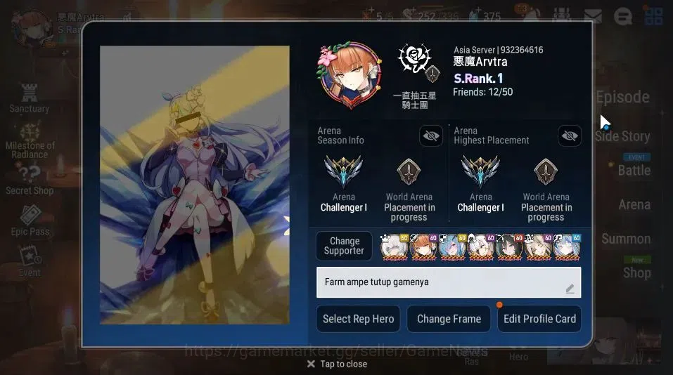 Epic Seven Accounts ASIA Verif|NewEra|18 ML[LOTScales, BArunka,EIlynav image 2