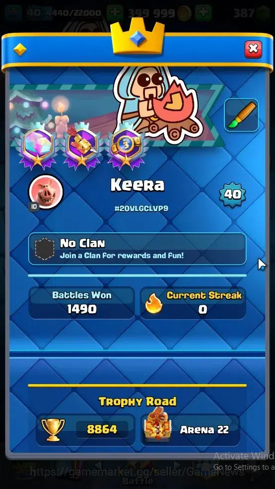 Clash Royale Accounts Lv 40|Trophy 8864|KTL 13|11 EVO 4 Champ 21 Legend image 2