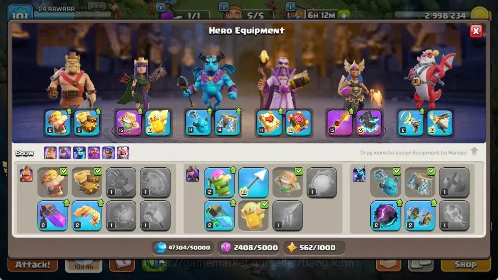 Clash of Clans Accounts Global |TH 17-BH 8|LVL 101| AQ 26 ,MP 10 ,GW 14 ,R image 13