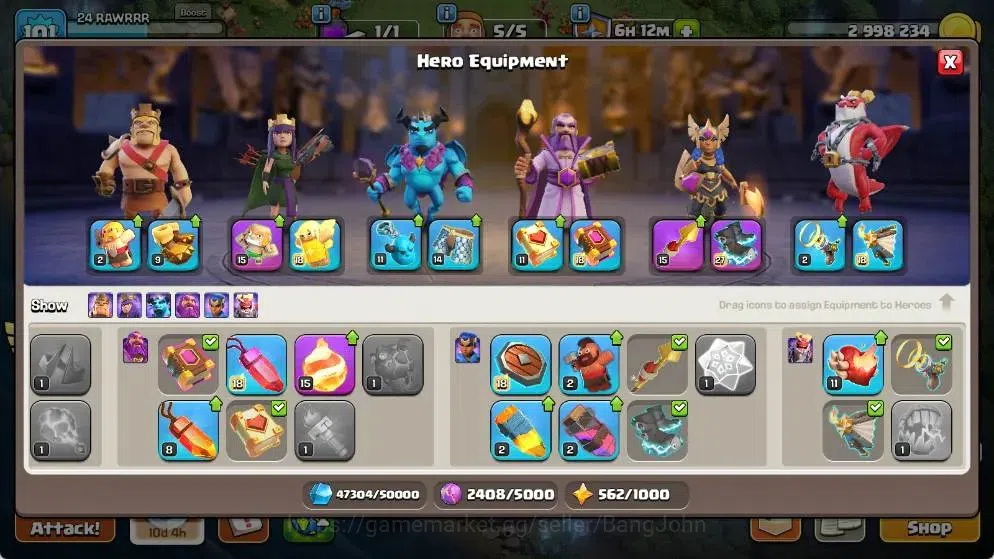 Clash of Clans Accounts Global |TH 17-BH 8|LVL 101| AQ 26 ,MP 10 ,GW 14 ,R image 14
