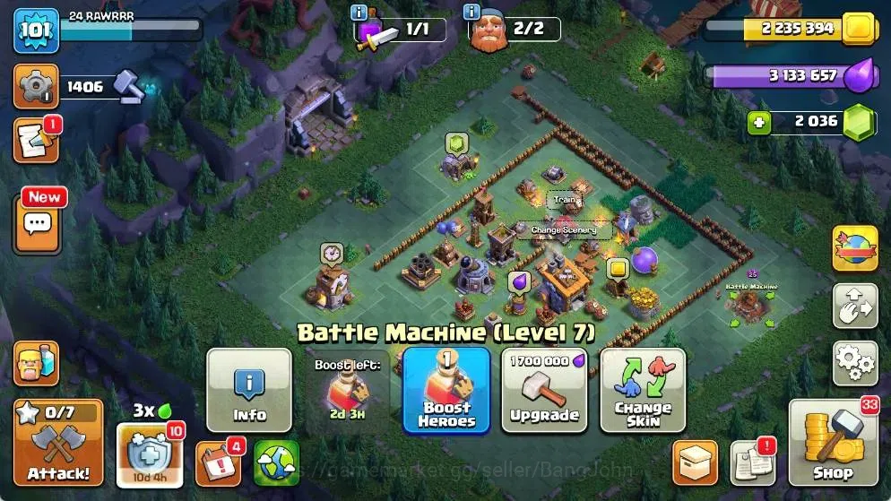 Clash of Clans Accounts Global |TH 17-BH 8|LVL 101| AQ 26 ,MP 10 ,GW 14 ,R image 18