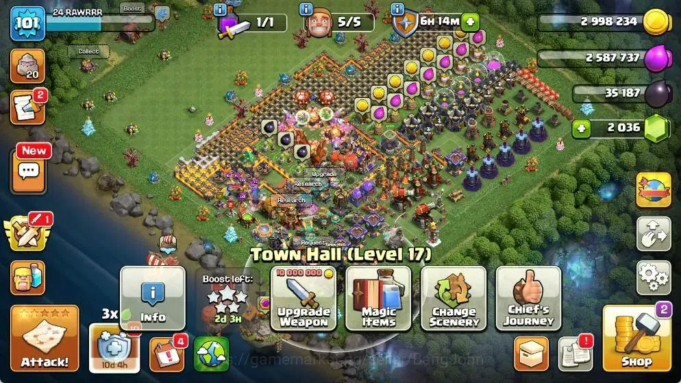 Clash of Clans Accounts Global |TH 17-BH 8|LVL 101| AQ 26 ,MP 10 ,GW 14 ,R image 2
